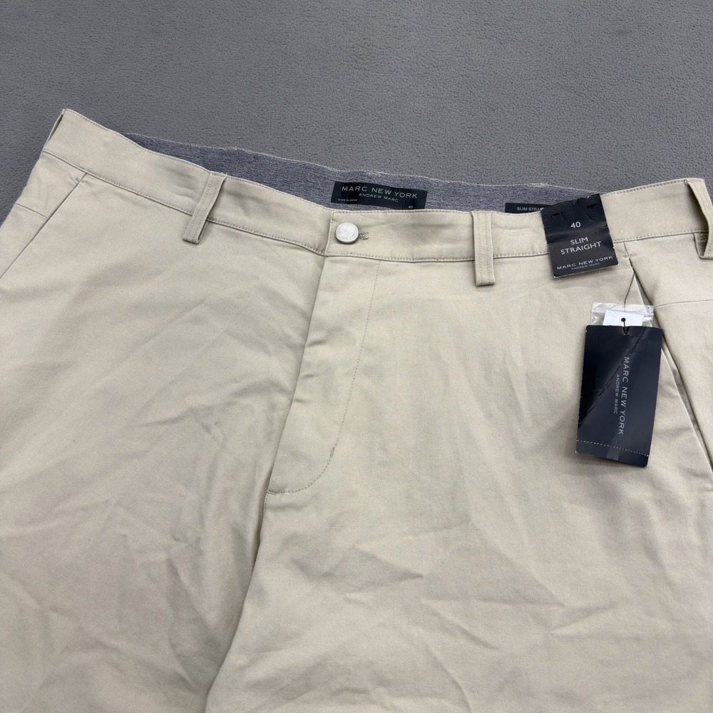 Marc New York Chino Comfort Twill Pants Mens‎ 40 Khaki Slim Straight Leg Stretch